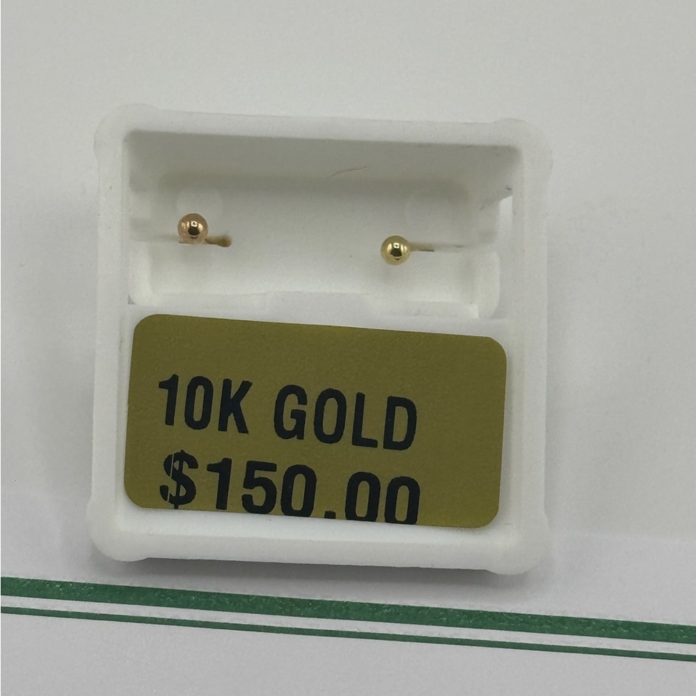 10k solid real gold earring studs, NOT PLATED! Gift for girls, kids earrings, - Picture 7 of 7